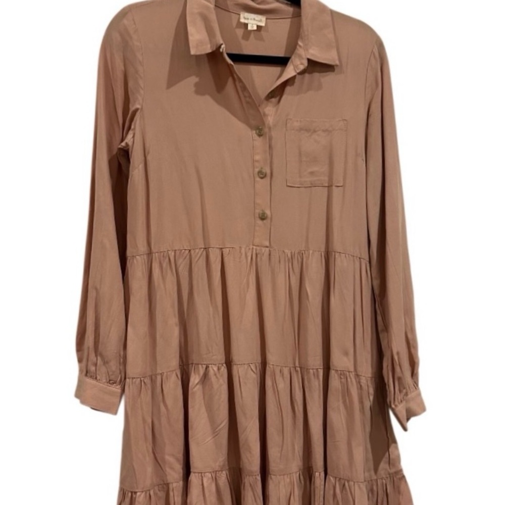 Hem & Thread Blush Long Sleeve Dress